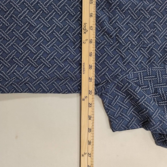 Nat Nast Silk Blend Short Sleeve Shirt Mens Large Navy‎ Blue Geometric Pattern - Picture 8 of 8